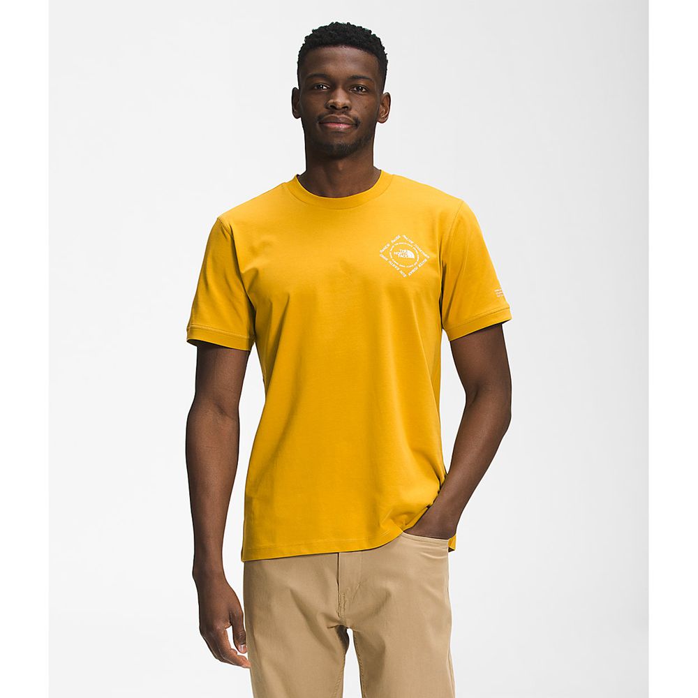 The North Face T-Shirts Mens Australia - The North Face Short Sleeve Himalayan Bottle Source Yellow